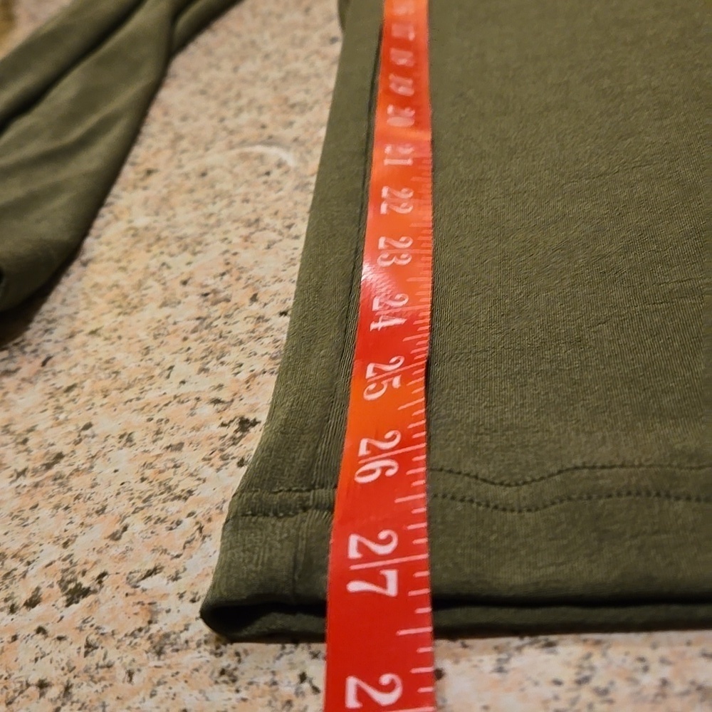 dB Line New York Olive Green Elastic Waist Pull on Pants Wide Leg Women size L - Picture 7 of 8